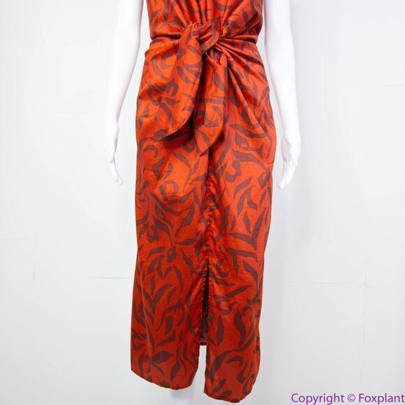 NEW Eloquii Tie Front‎ animal Printed Midi Dress, women's plus size 22 - Picture 5 of 16
